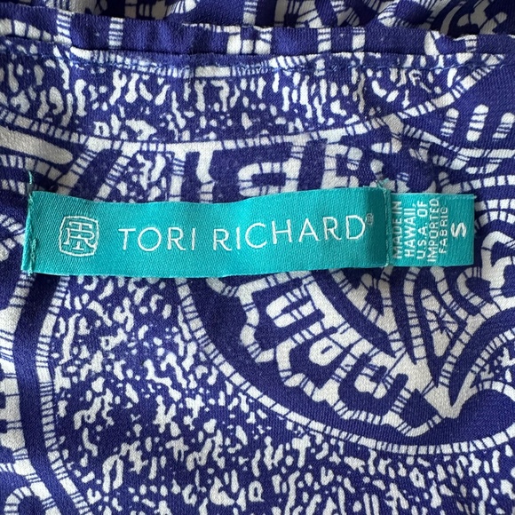 Tori Richard Blue and White High Low Halter Vacation Comfortable Sundress S - Picture 5 of 7